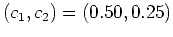 $(c_1,c_2)=(0.50,0.25)$