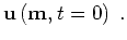 $\displaystyle { \bf u}\left({ \bf m},t=0 \right) \;.$