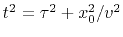 $t^2 = \tau^2+x_0^2/v^2$