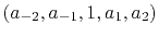 $ (a_{-2}, a_{-1}, 1, a_1, a_2)$