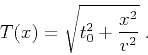 \begin{displaymath}
T(x) = \sqrt{t_0^2+\frac{x^2}{v^2}}\;.
\end{displaymath}