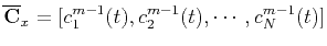 $ \overline{\mathbf{C}}_x=[c_1^{m-1}(t),c_2^{m-1}(t),\cdots,c_N^{m-1}(t)]$