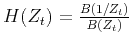 $H(Z_t)=\frac{B(1/Z_t)}{B(Z_t)}$