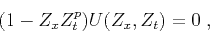 \begin{displaymath}
(1-Z_xZ_t^p)U(Z_x,Z_t)=0\;,
\end{displaymath}