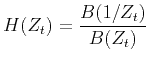 $H(Z_t)=\displaystyle{\frac{B(1/Z_t)}{B(Z_t)}}$