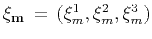 $\mathbf{\mathbf{\xi}_m} = (\xi_m^1,\xi_m^2,\xi_m^3)$
