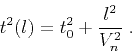 \begin{displaymath}
t^2(l) = t_0^2 + {l^2 \over V_n^2}\;.
\end{displaymath}