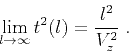 \begin{displaymath}
\lim_{l \rightarrow \infty} t^2(l) = {l^2 \over V_z^2}\;.
\end{displaymath}