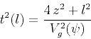\begin{displaymath}
t^2(l) = {{4 z^2 + l^2} \over V_g^2(\psi)}
\end{displaymath}