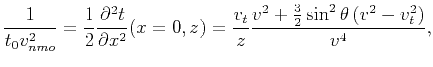 $\displaystyle \frac{1}{t_0 v_{nmo}^{2}} = \frac{1}{2} \frac{\partial^{2} t}{\pa...
... \frac{v^{2} +\frac{3}{2} \sin^{2}\theta \left(v^{2}-v_{t}^{2} \right)}{v^{4}},$
