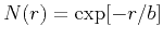 $N(r)=\exp[-r/b]$
