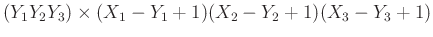$(Y_1 Y_2 Y_3) \times (X_1-Y_1+1)(X_2-Y_2+1)(X_3-Y_3+1)$