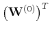 $ \left(\mathbf{W}^{(0)}\right)^T$