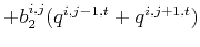 $\displaystyle +b_2^{i,j}(q^{i,j-1,t}+q^{i,j+1,t})$