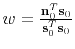 $ w=\frac{\mathbf{n}_0^T\mathbf{s}_0}{\mathbf{s}_0^T\mathbf{s}_0}$