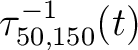 $\mathbf{\tau}^{-1}_{50,150}(t)$