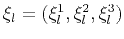 $ \mathbf{\xi}_l=(\xi_l^1,\xi_l^2,\xi_l^3)$