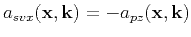 $ a_{svx}(\mathbf {x},\mathbf {k})=-a_{pz}(\mathbf {x},\mathbf {k})$