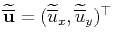 $ \widetilde{\overline{\mathbf{u}}}=(\widetilde{\overline{u}}_x,\widetilde{\overline{u}}_y)^{\top}$