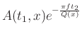 $A(t_1,x)e^{-\frac{\pi ft_2}{Q(x)}}$